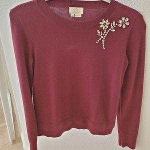 Kate Spade Rhinestone Burgundy Sweater
